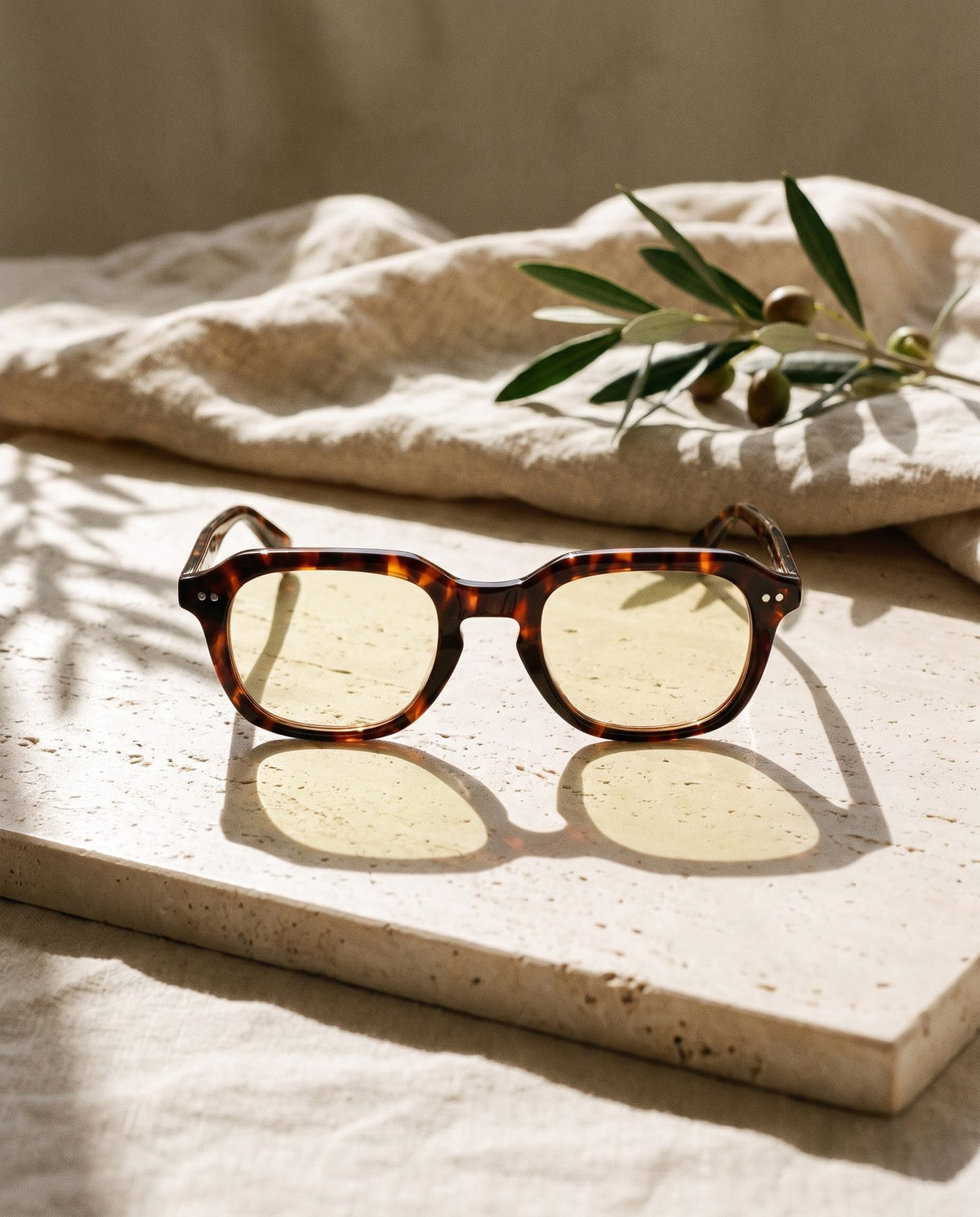 Flow Day in Tortoise on travertine in the morning sun